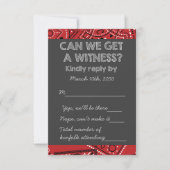 Red Bandana Rustic Chalkboard Country Wedding RSVP (Voorkant)