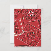 Red Bandana Rustic Chalkboard Country Wedding RSVP (Achterkant)