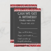Red Bandana Rustic Chalkboard Country Wedding RSVP (Voorkant / Achterkant)