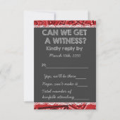Red Bandana Rustic Chalkboard Country Wedding RSVP Kaartje (Voorkant)