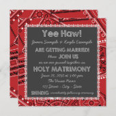 Red Bandana rustieke land krijtbord bruiloft Kaart (Voorkant / Achterkant)