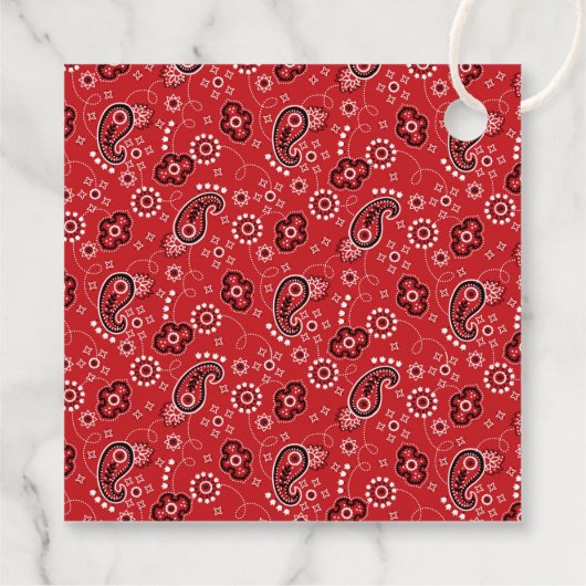 Red Bandana Western Cowboy Boot Spurs AGE Plezier Bedankjes Labels (Achterkant)