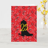 Red Bandana Western Cowboy Boot Spurs AGE Plezier Kaart (Gele Bloem)