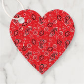 Red Bandana Western Cowboy Love Heart Classic Bedankjes Labels (Voorkant)