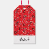 Red Bandana Western Cowboy NAAM Plezier Cadeaulabel (Voorkant)