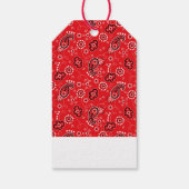 Red Bandana Western Cowboy NAAM Plezier Cadeaulabel (Achterkant)