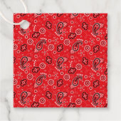 Red Bandana Western Cowboy Ranch Adventure Fun Bedankjes Labels (Voorkant)