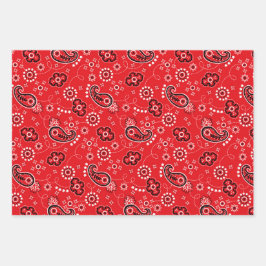 Red Bandana Western Modern Cowboy Spurs Plezier Inpakpapier Vel