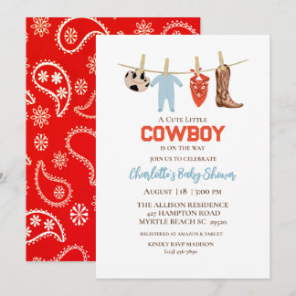 Red Bandana Westerne Cowboy Birthday Kaart
