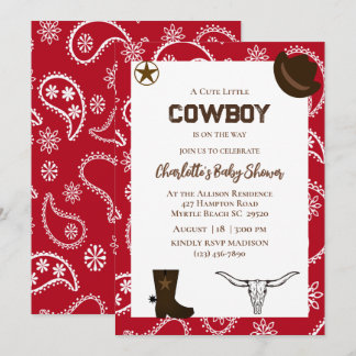 Red Bandana Westerne Cowboy Birthday Kaart