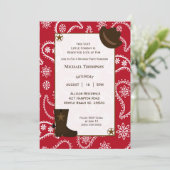 Red Bandana Westerne Cowboy Birthday Kaart (Staand voorkant)