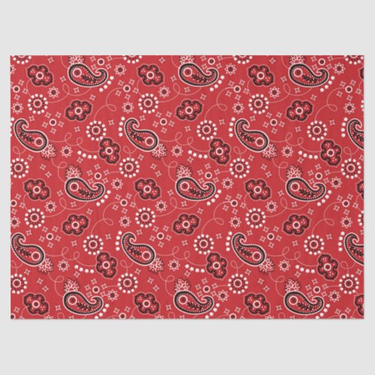 Red Bandana Westerne Cowboy plezier Tissuepapier (Voorkant)