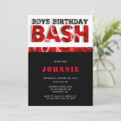 Red Bandanna Boys Bash Birthday Party Kaart (Staand voorkant)