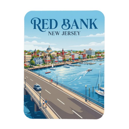 Red Bank New Jersey Magneet (Verticaal)