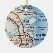 Red Bank NJ  Map Keramisch Ornament (Voorkant)