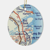 Red Bank NJ  Map Keramisch Ornament (Links)