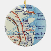 Red Bank NJ  Map Keramisch Ornament (Achterkant)