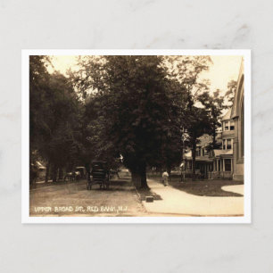 Red Bank NJ, Upper Broad St Vintage Briefkaart