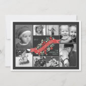 Red Banner Merry 8-fotokaart Feestdagenkaart (Voorkant)