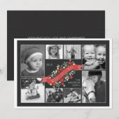 Red Banner Merry 8-fotokaart Feestdagenkaart (Voorkant / Achterkant)