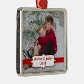 Red Banner Photo Ornament (Rechts)