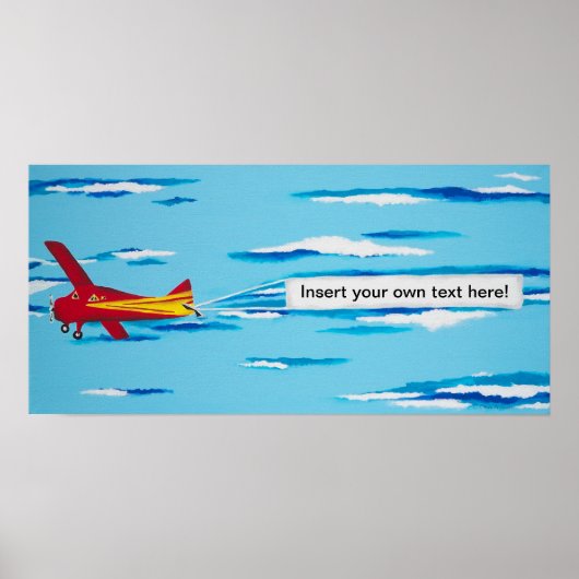 Red Banner Plane Poster (Voorkant)