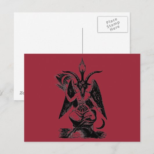 RED BAPHOMET-BRIEFKAART BRIEFKAART (Voorkant / Achterkant)