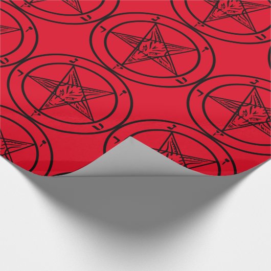 Red Baphomet Pentagram Satanic Cadeaupapier (Hoek)