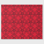 Red Baphomet Pentagram Satanic Cadeaupapier (Vlak)