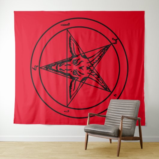 Red Baphomet Wandkleed (In Situ (horizontaal))