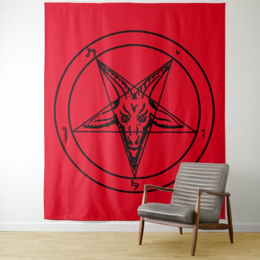 Red Baphomet Wandkleed (In situ)