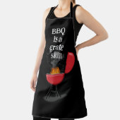 Red Barbecue Grill On Fire With Fun Text Schort (Insitu)