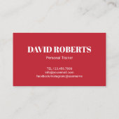 Red Barbells Personal Trainer Black Fitness Visitekaartje (Achterkant)