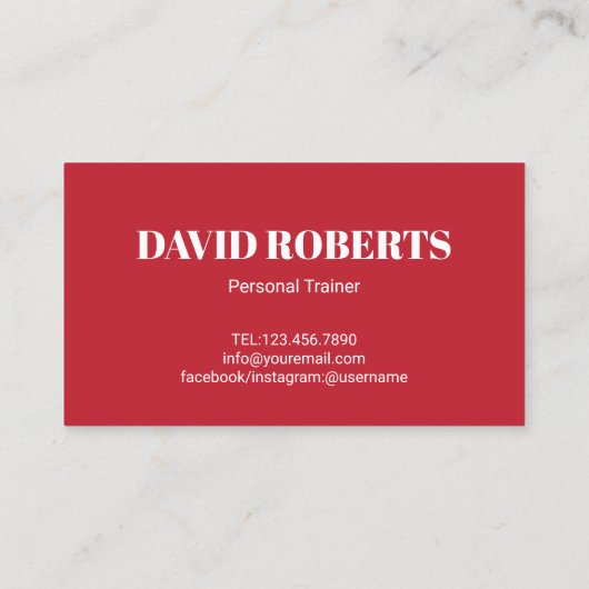 Red Barbells Personal Trainer Black Fitness Visitekaartje (Achterkant)