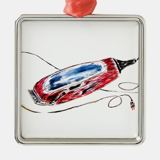 Red Barber Clippers Metalen Ornament (Voorkant)