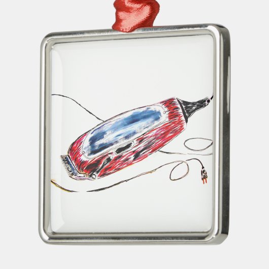 Red Barber Clippers Metalen Ornament (Links)