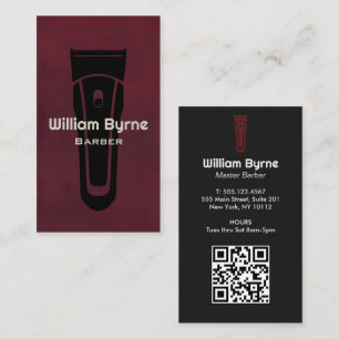Red Barber Shop Kapsalon QR-code Visitekaartje