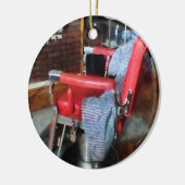 Red Barber Stoel Keramisch Ornament (Links)