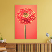 Red Barberton Gerbera Daisy Flower Canvas Afdruk (Insitu (Woonkamer))