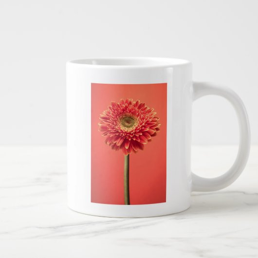 Red Barberton Gerbera Daisy Flower Grote Koffiekop (Rechts)