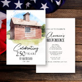 Red Barn 250 jaar Americana 4 juli feest Kaart
