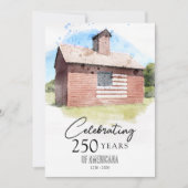 Red Barn 250 jaar Americana 4 juli feest Kaart (Voorkant)
