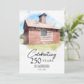 Red Barn 250 jaar Americana 4 juli feest Kaart (Staand voorkant)
