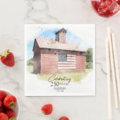 Red Barn 250 jaar Americana 4 juli feest Servet (Insitu)