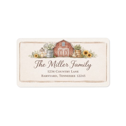Red Barn Address Label (Voorkant)