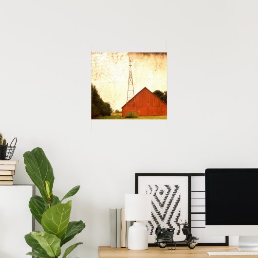 Red Barn Art 2 Poster (Thuiskantoor)