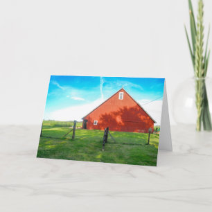 RED BARN BLANK WENSKAARTEN FEESTDAGEN KAART