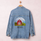 Red Barn Blue Sky Gepersonaliseerde naam Vrouwen Denim Jacket (Hangar)