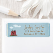 Red Barn Boerderij adreslabel Etiket (Insitu)