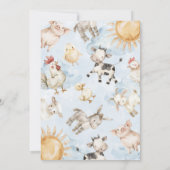 Red Barn Boerderij Animal Baby shower Invitation Kaart (Achterkant)